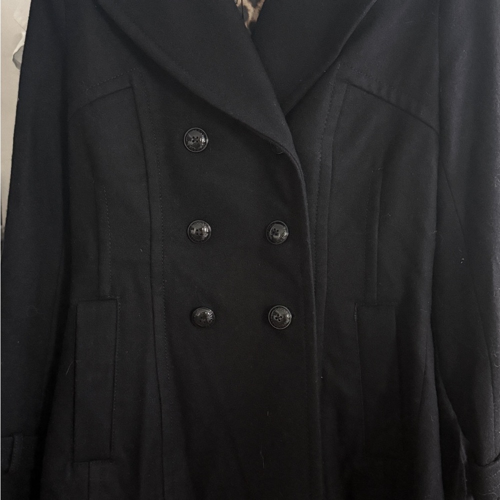 Express Black Pea Coat Classic Tailored Outerwear